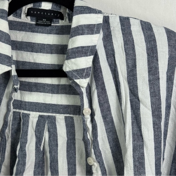 Sanctuary Women's Linen Blend Striped Knit Top Womens Size XS - Picture 4 of 5
